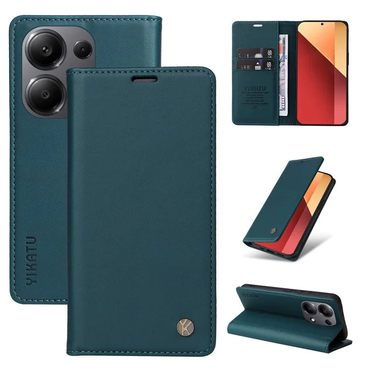 YIKATU YK-001 For Xiaomi Redmi Note 13 Pro 4G / Poco M6 Pro 4G Case Magnetic Absorption PU Leather Cover