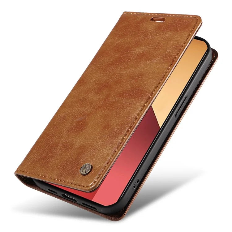 YIKATU YK-006 For Xiaomi Redmi Note 13 Pro 4G / Poco M6 Pro 4G Case Flip Wallet Phone Cover Litchi Texture