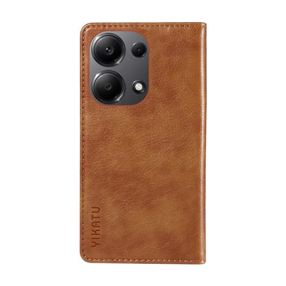YIKATU YK-006 For Xiaomi Redmi Note 13 Pro 4G / Poco M6 Pro 4G Case Flip Wallet Phone Cover Litchi Texture