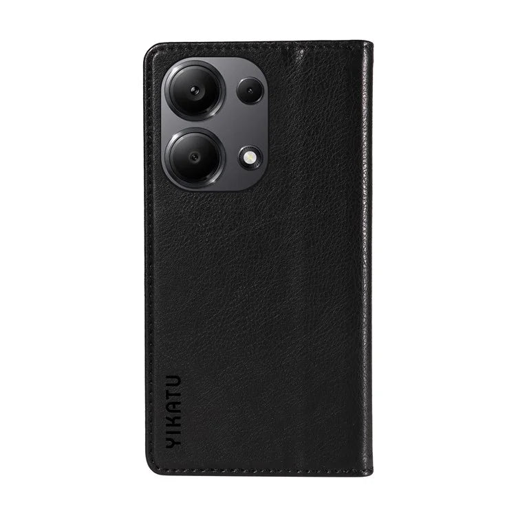 YIKATU YK-006 For Xiaomi Redmi Note 13 Pro 4G / Poco M6 Pro 4G Case Flip Wallet Phone Cover Litchi Texture