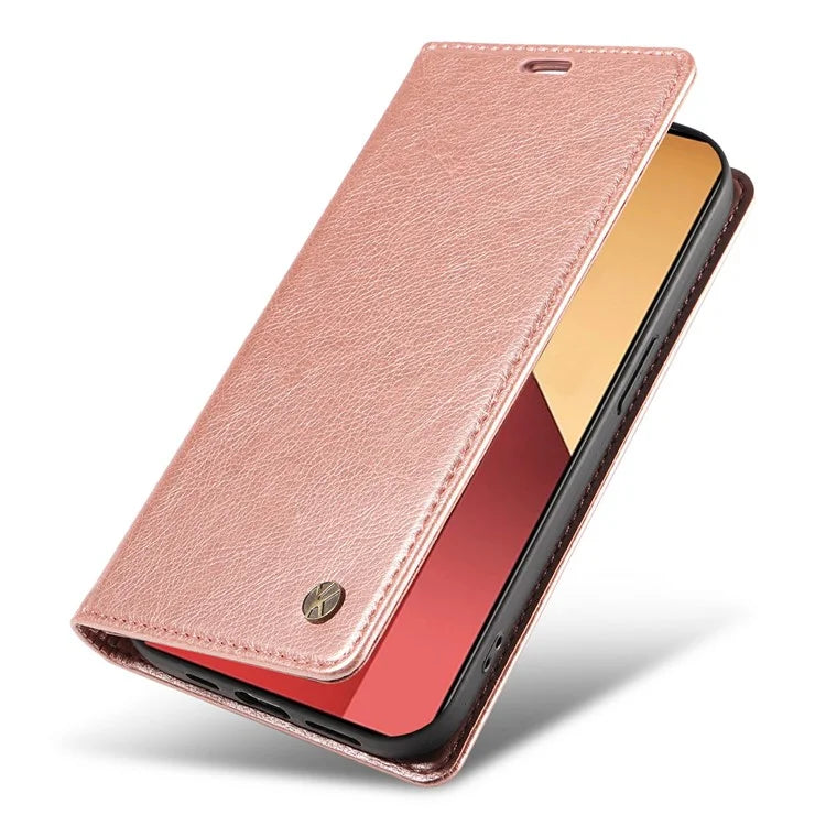 YIKATU YK-006 For Xiaomi Redmi Note 13 Pro 4G / Poco M6 Pro 4G Case Flip Wallet Phone Cover Litchi Texture