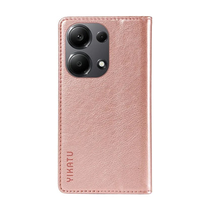 YIKATU YK-006 For Xiaomi Redmi Note 13 Pro 4G / Poco M6 Pro 4G Case Flip Wallet Phone Cover Litchi Texture