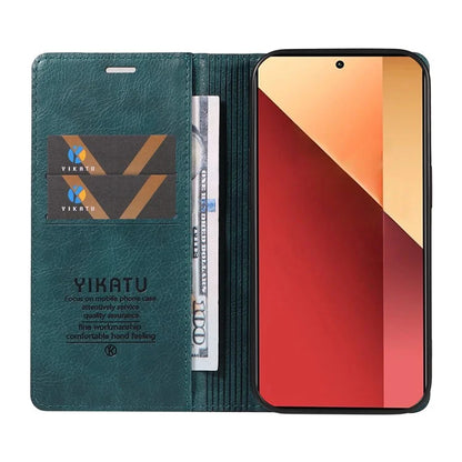 YIKATU YK-006 For Xiaomi Redmi Note 13 Pro 4G / Poco M6 Pro 4G Case Flip Wallet Phone Cover Litchi Texture