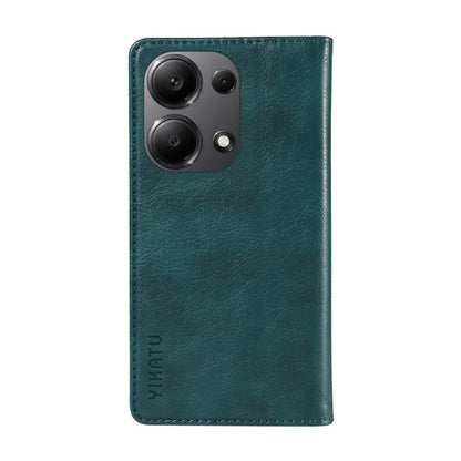 YIKATU YK-006 For Xiaomi Redmi Note 13 Pro 4G / Poco M6 Pro 4G Case Flip Wallet Phone Cover Litchi Texture