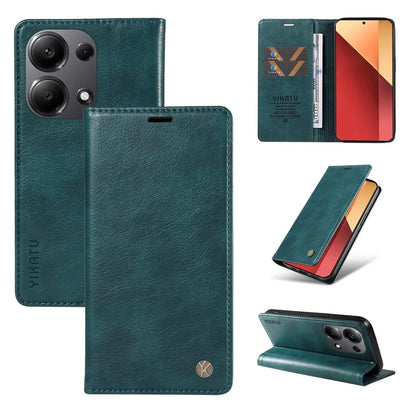 YIKATU YK-006 For Xiaomi Redmi Note 13 Pro 4G / Poco M6 Pro 4G Case Flip Wallet Phone Cover Litchi Texture