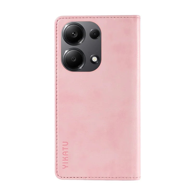 YIKATU YK-006 For Xiaomi Redmi Note 13 Pro 4G / Poco M6 Pro 4G Case Flip Wallet Phone Cover Litchi Texture