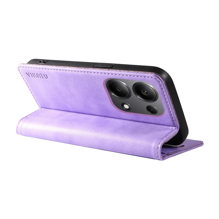 YIKATU YK-006 For Xiaomi Redmi Note 13 Pro 4G / Poco M6 Pro 4G Case Flip Wallet Phone Cover Litchi Texture