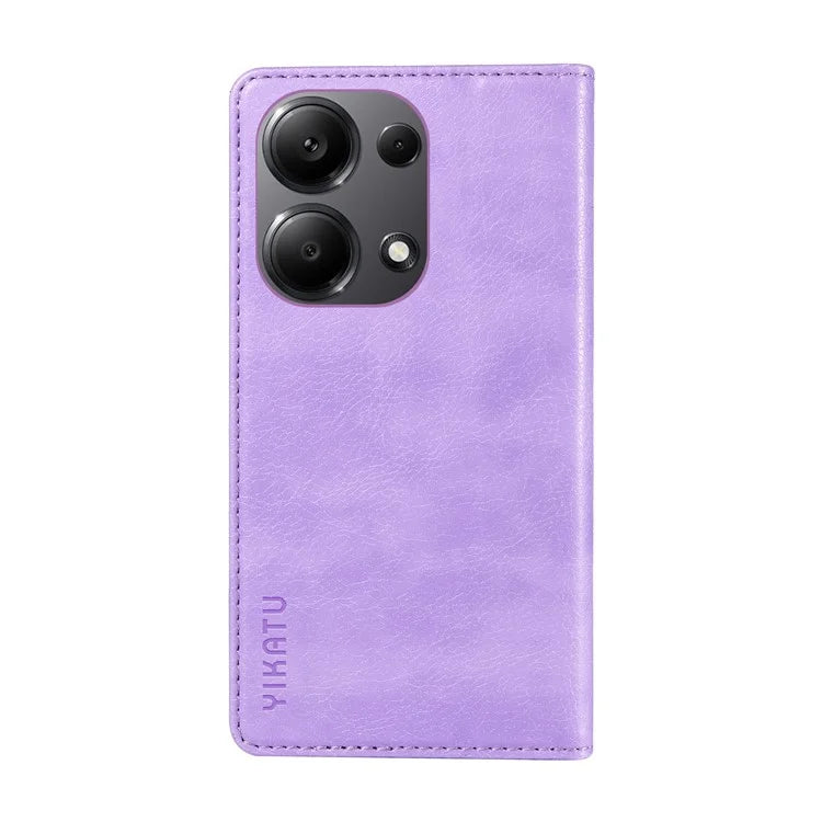 YIKATU YK-006 For Xiaomi Redmi Note 13 Pro 4G / Poco M6 Pro 4G Case Flip Wallet Phone Cover Litchi Texture