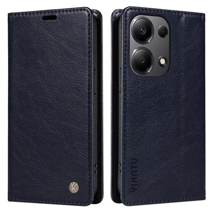 YIKATU YK-006 For Xiaomi Redmi Note 13 Pro 4G / Poco M6 Pro 4G Case Flip Wallet Phone Cover Litchi Texture