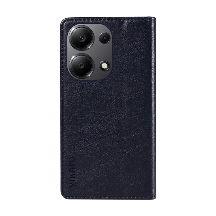 YIKATU YK-006 For Xiaomi Redmi Note 13 Pro 4G / Poco M6 Pro 4G Case Flip Wallet Phone Cover Litchi Texture