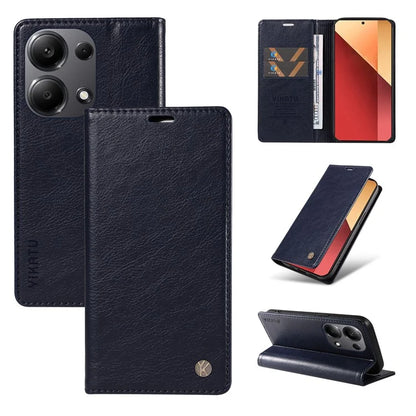 YIKATU YK-006 For Xiaomi Redmi Note 13 Pro 4G / Poco M6 Pro 4G Case Flip Wallet Phone Cover Litchi Texture