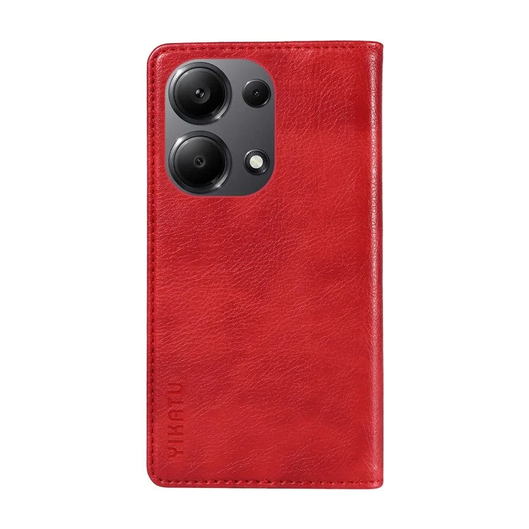 YIKATU YK-006 For Xiaomi Redmi Note 13 Pro 4G / Poco M6 Pro 4G Case Flip Wallet Phone Cover Litchi Texture