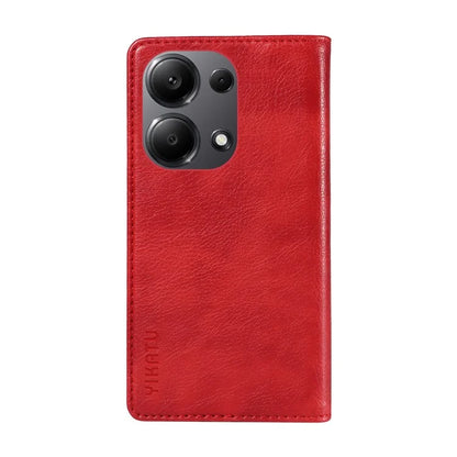 YIKATU YK-006 For Xiaomi Redmi Note 13 Pro 4G / Poco M6 Pro 4G Case Flip Wallet Phone Cover Litchi Texture
