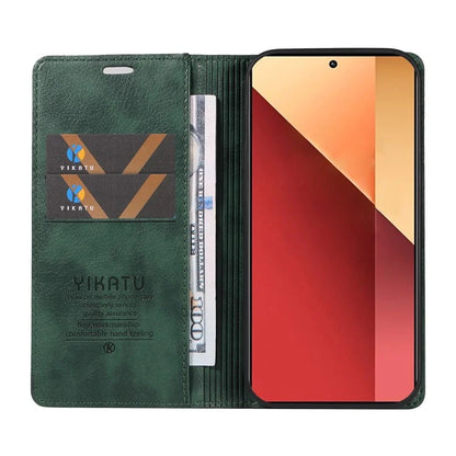 YIKATU YK-006 For Xiaomi Redmi Note 13 Pro 4G / Poco M6 Pro 4G Case Flip Wallet Phone Cover Litchi Texture