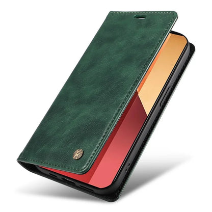 YIKATU YK-006 For Xiaomi Redmi Note 13 Pro 4G / Poco M6 Pro 4G Case Flip Wallet Phone Cover Litchi Texture