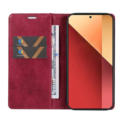 YIKATU YK-006 For Xiaomi Redmi Note 13 Pro 4G / Poco M6 Pro 4G Case Flip Wallet Phone Cover Litchi Texture