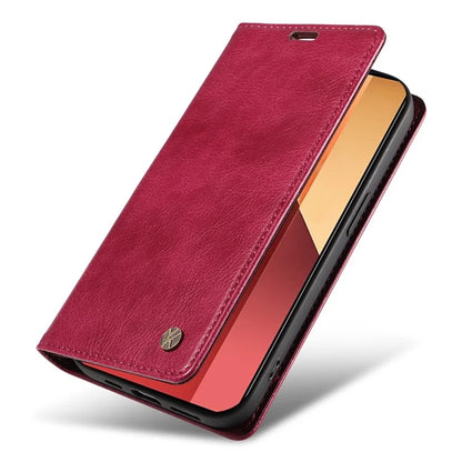 YIKATU YK-006 For Xiaomi Redmi Note 13 Pro 4G / Poco M6 Pro 4G Case Flip Wallet Phone Cover Litchi Texture