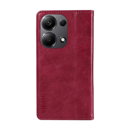 YIKATU YK-006 For Xiaomi Redmi Note 13 Pro 4G / Poco M6 Pro 4G Case Flip Wallet Phone Cover Litchi Texture