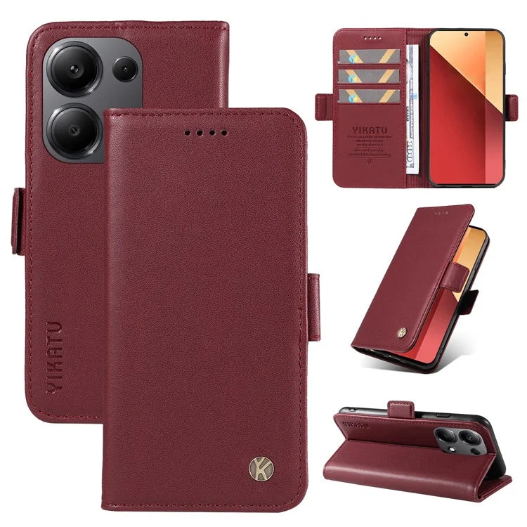 YIKATU YK-003 For Xiaomi Redmi Note 13 Pro 4G / Poco M6 Pro 4G Phone Case Stand Magnetic Protect Cover