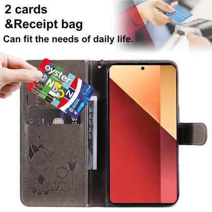 KT Imprinting Flower Series-4 For Xiaomi Redmi Note 13 Pro 4G / Poco M6 Pro 4G Phone Case with Cat Bee Pattern