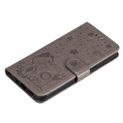 KT Imprinting Flower Series-4 For Xiaomi Redmi Note 13 Pro 4G / Poco M6 Pro 4G Phone Case with Cat Bee Pattern