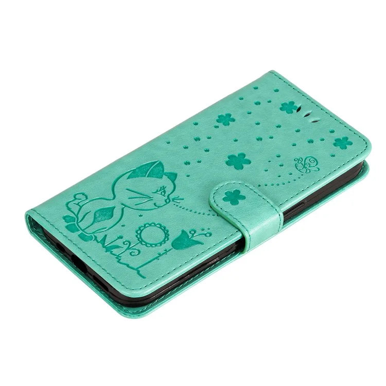 KT Imprinting Flower Series-4 For Xiaomi Redmi Note 13 Pro 4G / Poco M6 Pro 4G Phone Case with Cat Bee Pattern