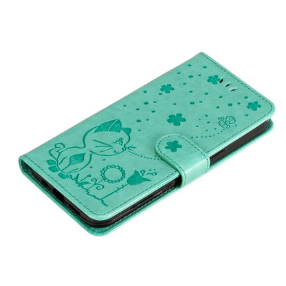 KT Imprinting Flower Series-4 For Xiaomi Redmi Note 13 Pro 4G / Poco M6 Pro 4G Phone Case with Cat Bee Pattern