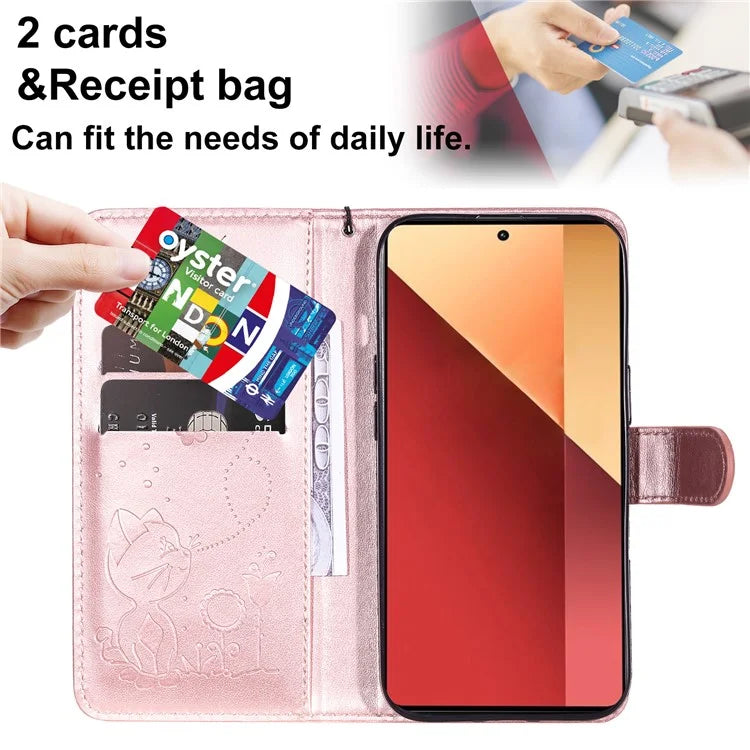 KT Imprinting Flower Series-4 For Xiaomi Redmi Note 13 Pro 4G / Poco M6 Pro 4G Phone Case with Cat Bee Pattern