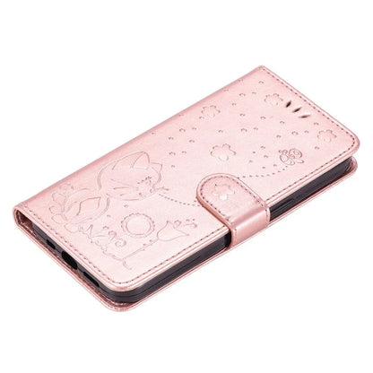 KT Imprinting Flower Series-4 For Xiaomi Redmi Note 13 Pro 4G / Poco M6 Pro 4G Phone Case with Cat Bee Pattern