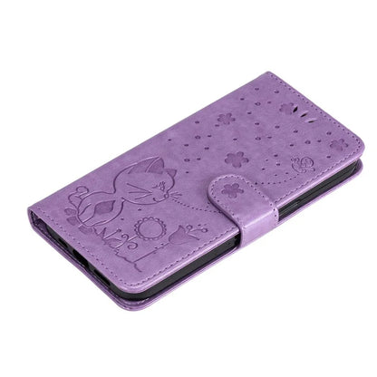 KT Imprinting Flower Series-4 For Xiaomi Redmi Note 13 Pro 4G / Poco M6 Pro 4G Phone Case with Cat Bee Pattern