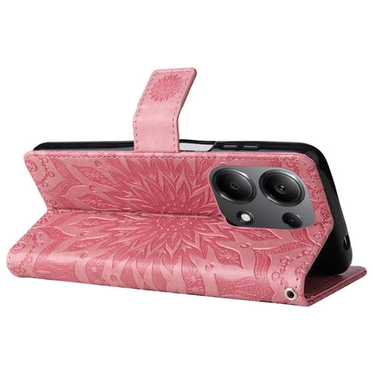 KT Imprinting Flower Series-1 For Xiaomi Redmi Note 13 Pro 4G / Poco M6 Pro 4G Case Sunflower Stand Cover