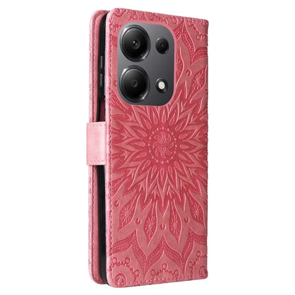 KT Imprinting Flower Series-1 For Xiaomi Redmi Note 13 Pro 4G / Poco M6 Pro 4G Case Sunflower Stand Cover
