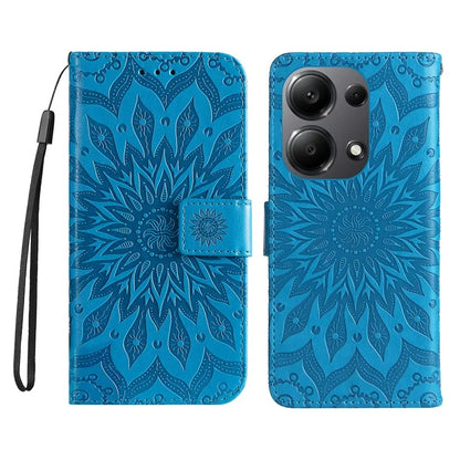 KT Imprinting Flower Series-1 For Xiaomi Redmi Note 13 Pro 4G / Poco M6 Pro 4G Case Sunflower Stand Cover