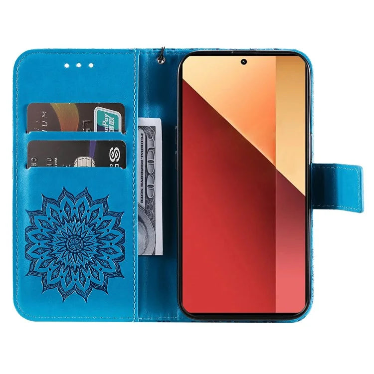KT Imprinting Flower Series-1 For Xiaomi Redmi Note 13 Pro 4G / Poco M6 Pro 4G Case Sunflower Stand Cover