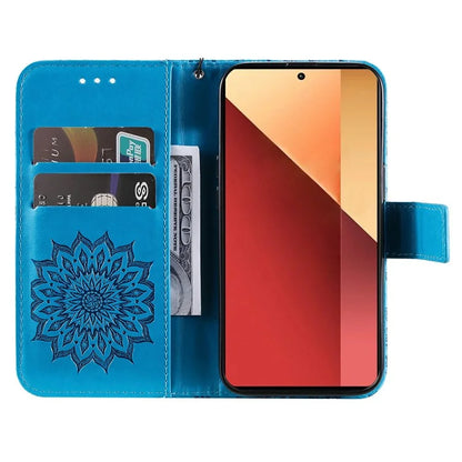KT Imprinting Flower Series-1 For Xiaomi Redmi Note 13 Pro 4G / Poco M6 Pro 4G Case Sunflower Stand Cover