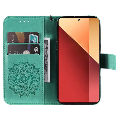 KT Imprinting Flower Series-1 For Xiaomi Redmi Note 13 Pro 4G / Poco M6 Pro 4G Case Sunflower Stand Cover