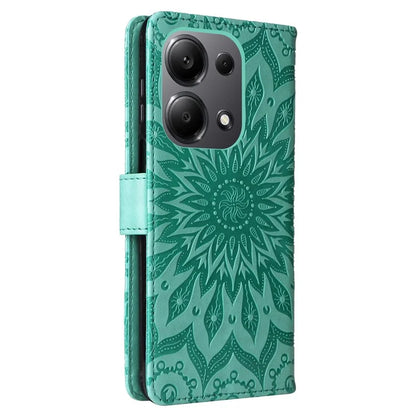 KT Imprinting Flower Series-1 For Xiaomi Redmi Note 13 Pro 4G / Poco M6 Pro 4G Case Sunflower Stand Cover