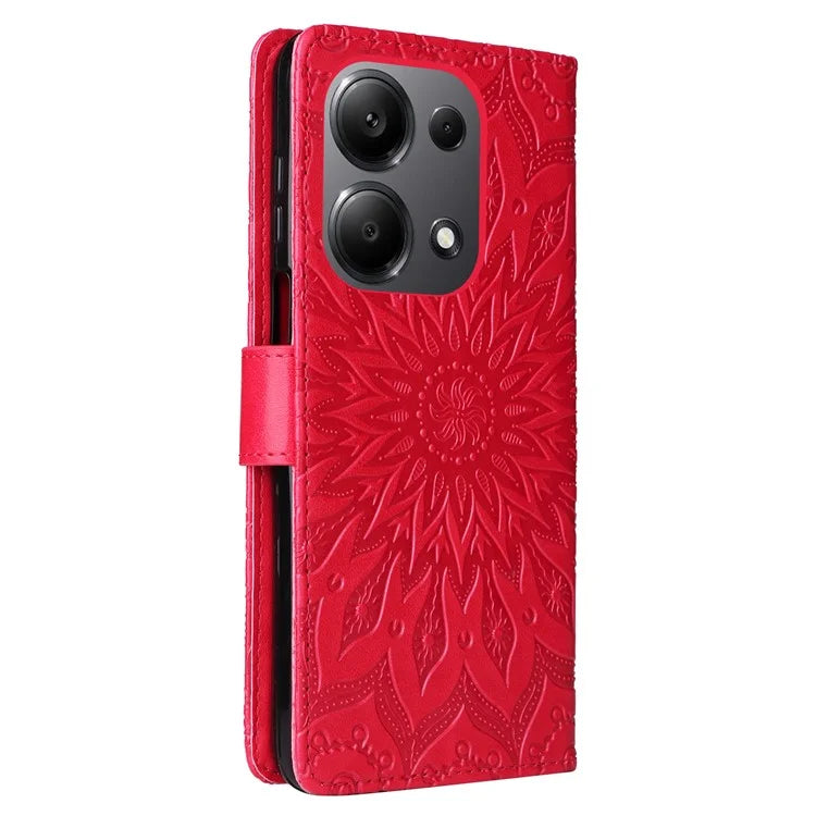 KT Imprinting Flower Series-1 For Xiaomi Redmi Note 13 Pro 4G / Poco M6 Pro 4G Case Sunflower Stand Cover