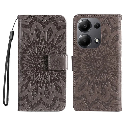 KT Imprinting Flower Series-1 For Xiaomi Redmi Note 13 Pro 4G / Poco M6 Pro 4G Case Sunflower Stand Cover