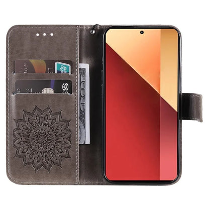 KT Imprinting Flower Series-1 For Xiaomi Redmi Note 13 Pro 4G / Poco M6 Pro 4G Case Sunflower Stand Cover