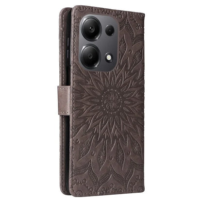 KT Imprinting Flower Series-1 For Xiaomi Redmi Note 13 Pro 4G / Poco M6 Pro 4G Case Sunflower Stand Cover
