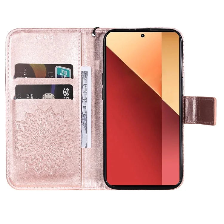 KT Imprinting Flower Series-1 For Xiaomi Redmi Note 13 Pro 4G / Poco M6 Pro 4G Case Sunflower Stand Cover