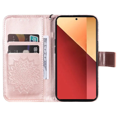 KT Imprinting Flower Series-1 For Xiaomi Redmi Note 13 Pro 4G / Poco M6 Pro 4G Case Sunflower Stand Cover