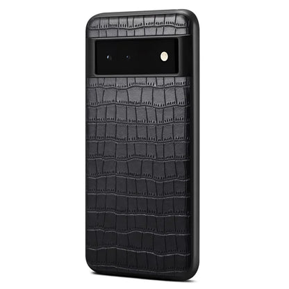 For Google Pixel 6a Phone Case PU Leather+PC+TPU Cover with Crocodile Texture