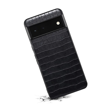 For Google Pixel 6a Phone Case PU Leather+PC+TPU Cover with Crocodile Texture