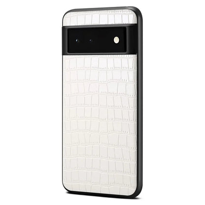 For Google Pixel 6a Phone Case PU Leather+PC+TPU Cover with Crocodile Texture
