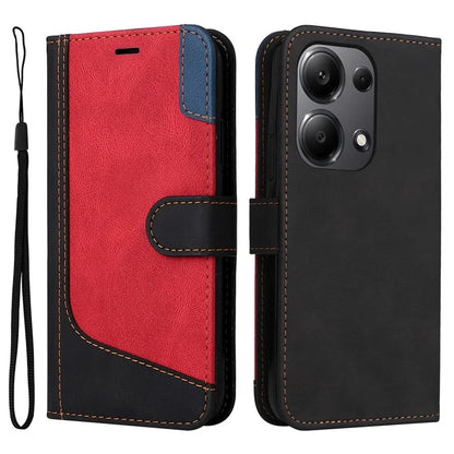 For Xiaomi Redmi Note 13 Pro 4G / Poco M6 Pro 4G Phone Case Three-color Splicing Stand Cover