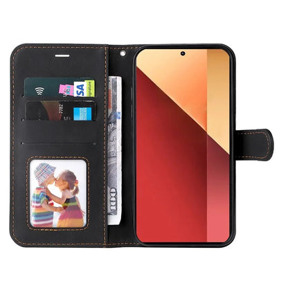 For Xiaomi Redmi Note 13 Pro 4G / Poco M6 Pro 4G Phone Case Three-color Splicing Stand Cover