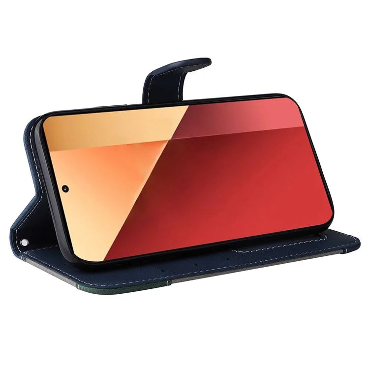 For Xiaomi Redmi Note 13 Pro 4G / Poco M6 Pro 4G Phone Case Three-color Splicing Stand Cover