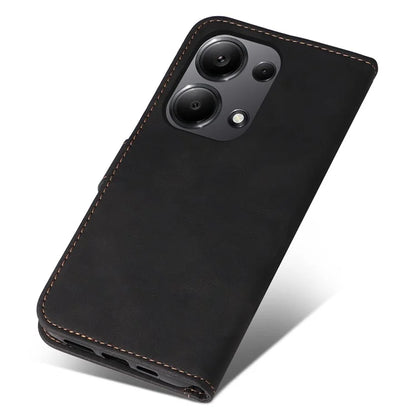 For Xiaomi Redmi Note 13 Pro 4G / Poco M6 Pro 4G Phone Case Three-color Splicing Stand Cover